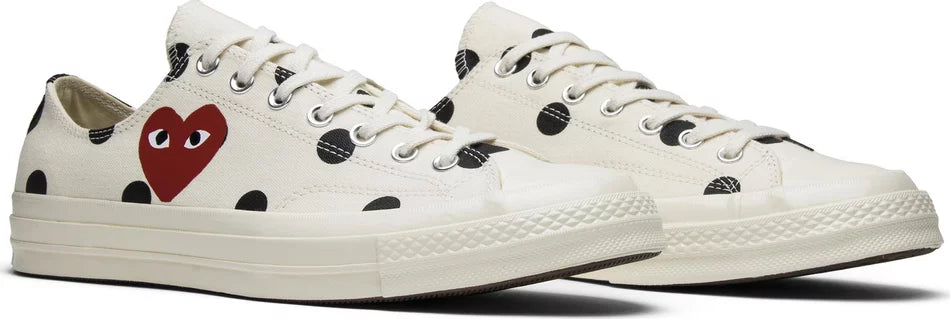 Converse Chuck Taylor All Star 70 Ox Comme des Garcons PLAY Polka Dot White - 157249C - MTHOR SHOP