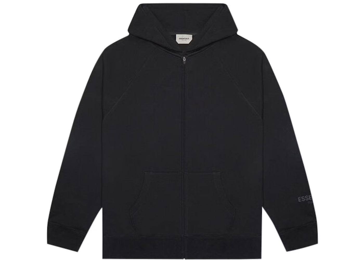 Fear of God Essentials Full Zip Up Hoodie Applique Logo Dark Slate/Stretch Limo/Black